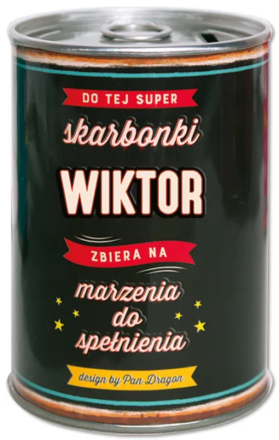 Puszka Skarbonka Vip - Wiktor - Do tej super skarbonki Wiktor zbiera na marzenia do spełnienia