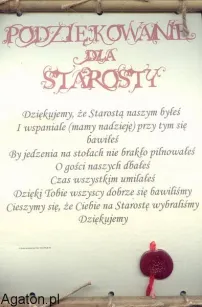 Dyplom z bambusem - Podziękowanie dla starosty