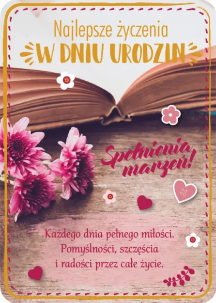 Karnet 3D z życzeniami - Najlepsze życzenia w dniu urodzin