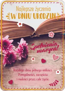 Karnet 3D z życzeniami - Najlepsze życzenia w dniu urodzin