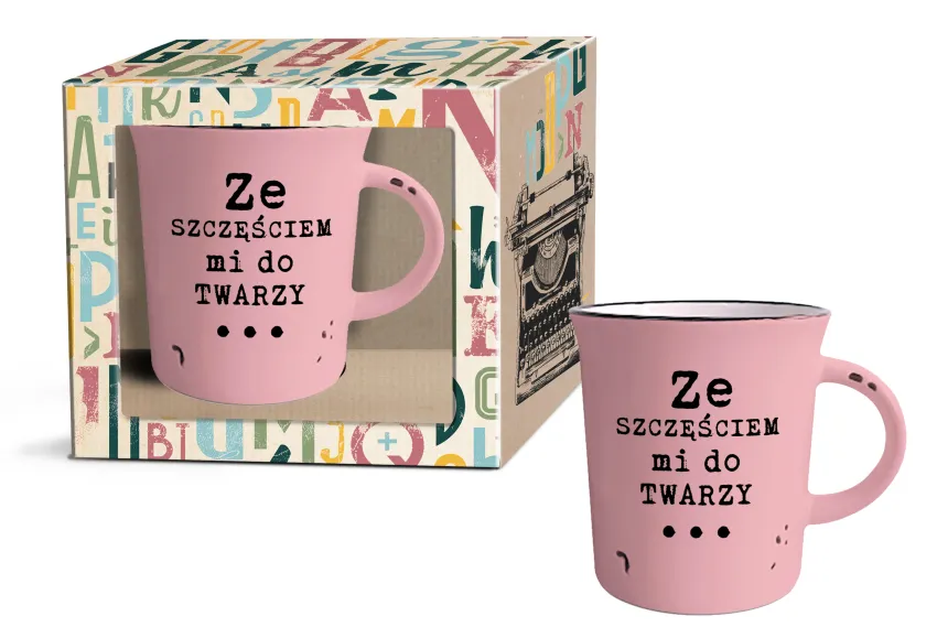 Kubek garnuszek retro - Ze szczęściem mi do twarzy