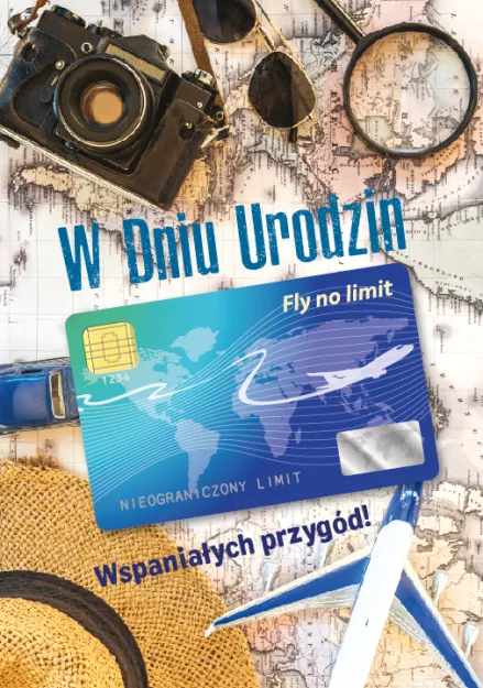 Karnet + karnet na samolot - W dniu urodzin. Wspaniałych przygód!