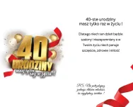 Karnet + naklejka na butelkę - 40 urodziny - 2