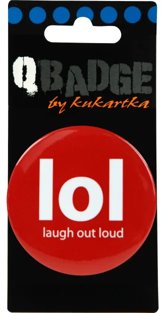 Przypinka Kukartka - lol - laugh out loud (śmiać się głośno)