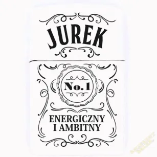 Zapalniczka z imieniem (biała) - Jurek No.1 energiczny i ambitny