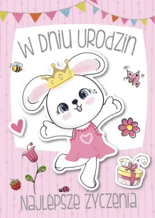Karnet 3D z życzeniami - W dniu urodzin. Najlepsze życzenia!