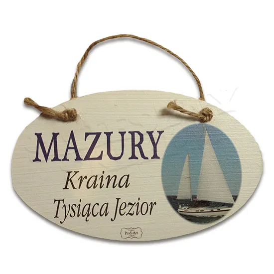 Tabliczka Vintage mała - Mazury. Kraina tysiąca jezior.