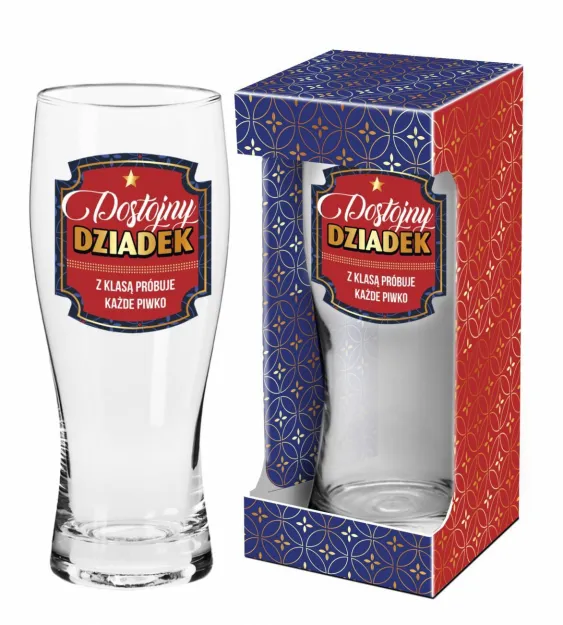 Szklanka do piwa - Dostojny Dziadek z klasą próbuje każde piwko