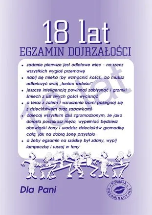 Dyplom - 18 lat egzamin dojrzałości dla Pani
