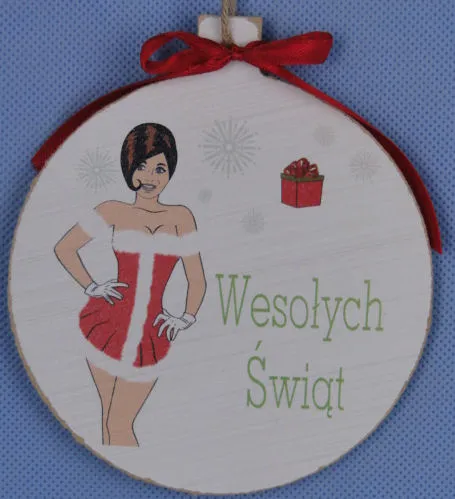 Tabliczka bombka - (Śnieżynka) - Wesołych Świąt