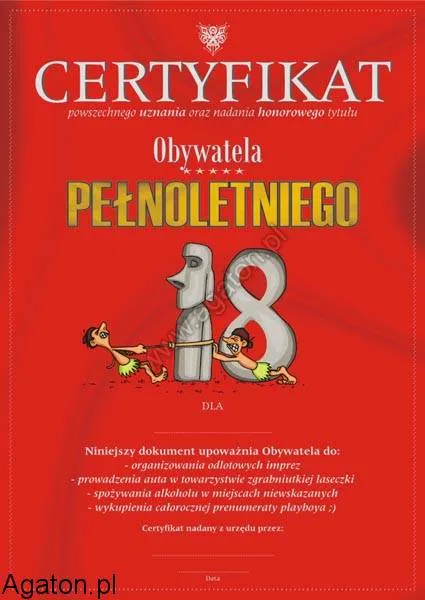 Certyfikat obywatela Pełnoletniego
