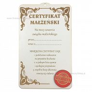 Deseczka - Certyfikat Małżeński (ornamenty