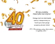 Karnet + naklejka na butelkę - 40 urodziny - 2
