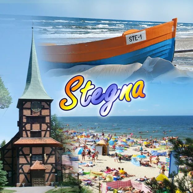 Poduszka obustronna, mała - Stegna / Pamiątka znad morza