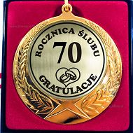 Medal w etui - 70 Rocznica ślubu gratulacje