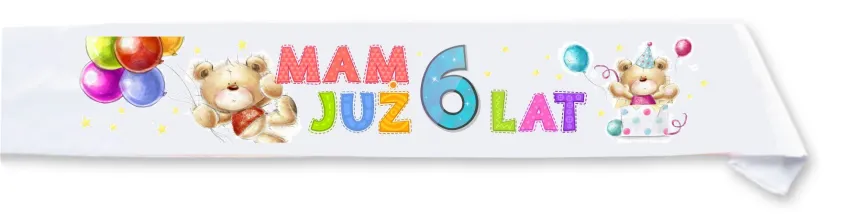 Szarfa dziecięca - Mam już 6 lat