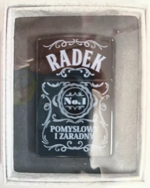 Zapalniczka z imieniem czarna - Radek No1. pomysłowy i zaradny
