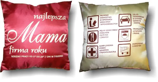 Poduszka duża - Najlepsza Mama firma roku, godz. pracy od 0 do 24, 7 dni w tygodniu ...