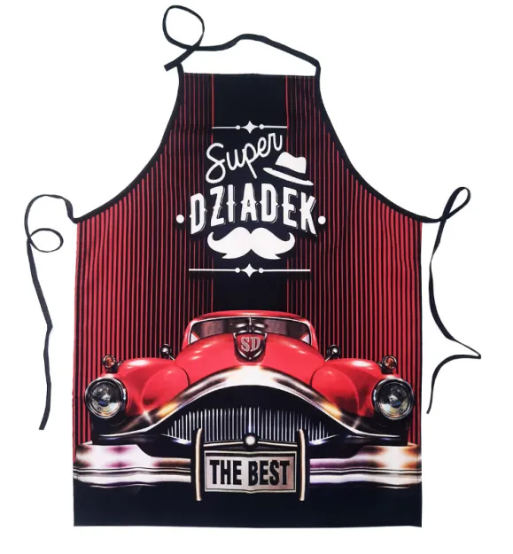 Fartuch premium - Super Dziadek (wąsy, auto)