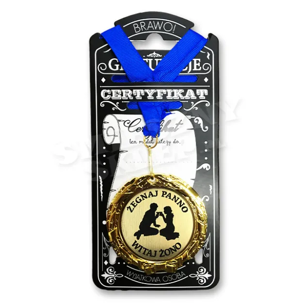 Medal w folii - Żegnaj panno, witaj żono
