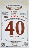 Karnet - Główna nagroda Rubinowe Gody Festiwal Miłości 40 lat razem