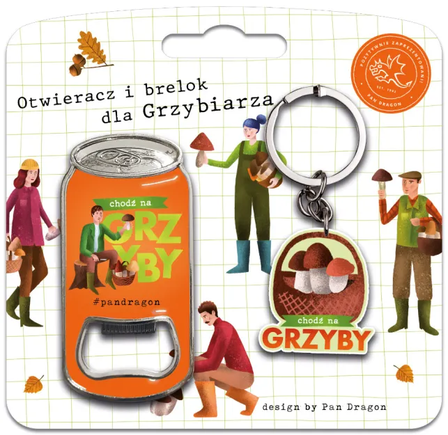 Brelok + otwieracz Porys - Chodź na grzyby