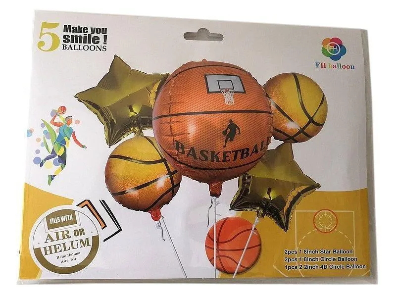 Balony piłka do koszykówki - zestaw 5szt.