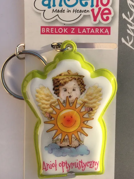 Anielski brelok z latarką - Anioł optymistyczny