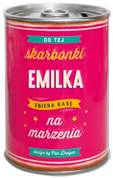 Puszka Skarbonka Vip - Emilka - Do tej skarbonki Emilka zbiera kasę na marzenia