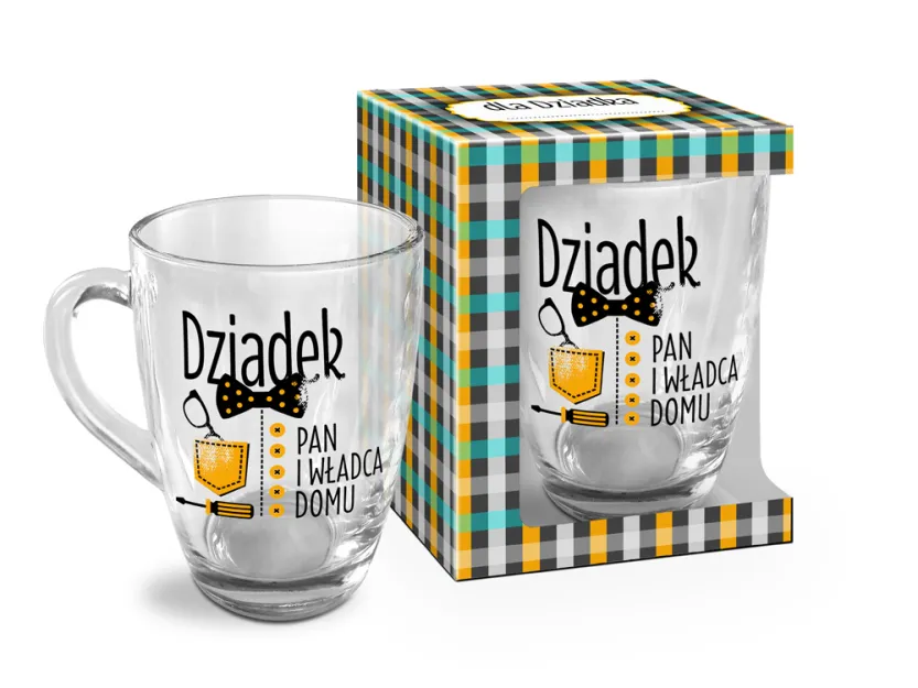 Kubek szklany - Dziadek Pan i władca domu