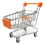 Piórnik biurowy - (pomarańczowy) Mini wózek marketowy na zakupy