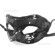 Maska karnawałowa - Cekinowa czarna