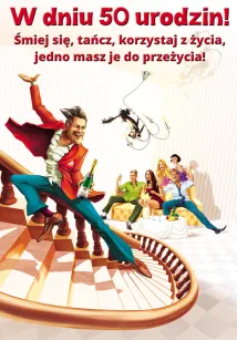 Karnet A5 - W dniu 50 urodzin Śmiej się, tańcz, kożystaj z życia jedno masz je do przeżycia 