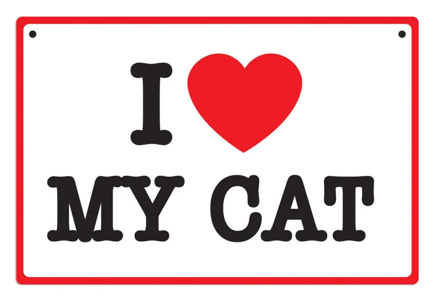Tabliczka Kukartka cool - I love my cat