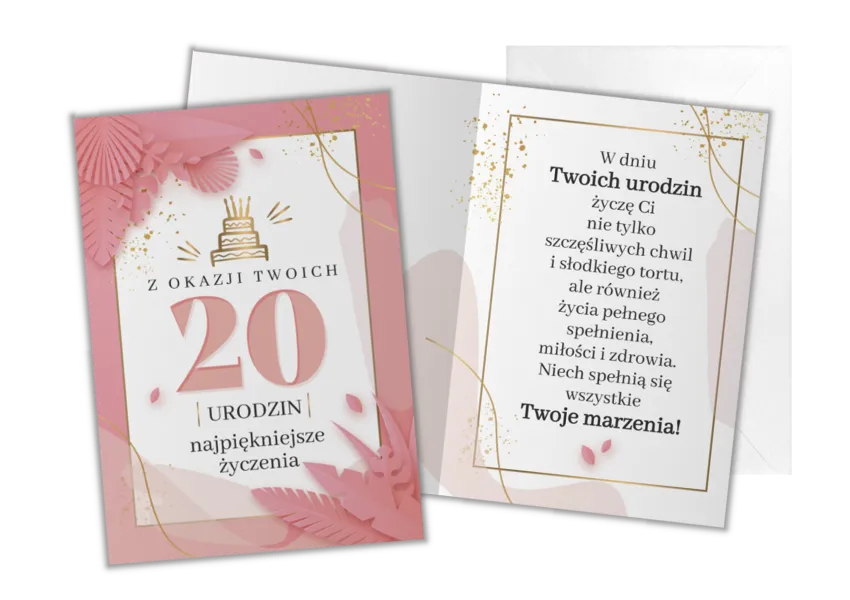 Kartka C5 - Z okazji Twoich 20 urodzin