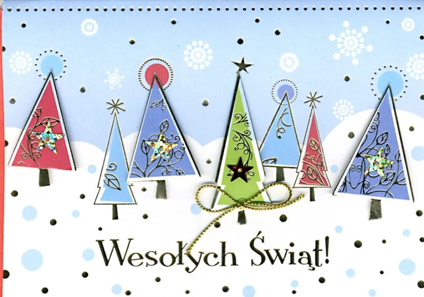Karnet DK - Wesołych Świąt (złote zdobienia)