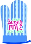Kpl. Fartuch + rękawica - Uwaga. Super Mąż przy garach. - 2