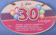 Tabliczka Vintage średnia - W dniu 30 urodzin ....
