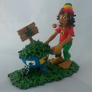 Jamajczyk z taczką marihuany