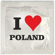 Prezerwatywa dekoracyjna - I love Poland (biała)