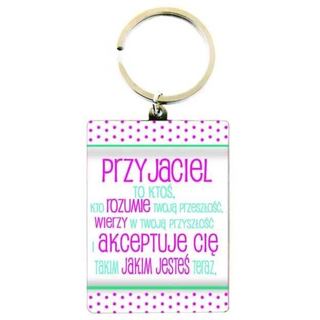 Brelok metalowy Kukartka - Przyjaciel to ktoś, kto rozumie twoją przeszłość ...