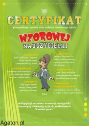 Certyfikat wzorowej Nauczycielki