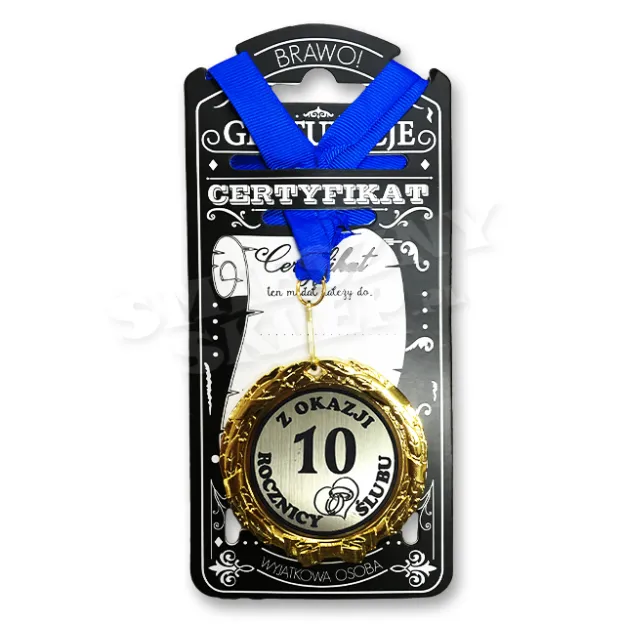 Medal w folii - Z okazji 10 rocznicy ślubu