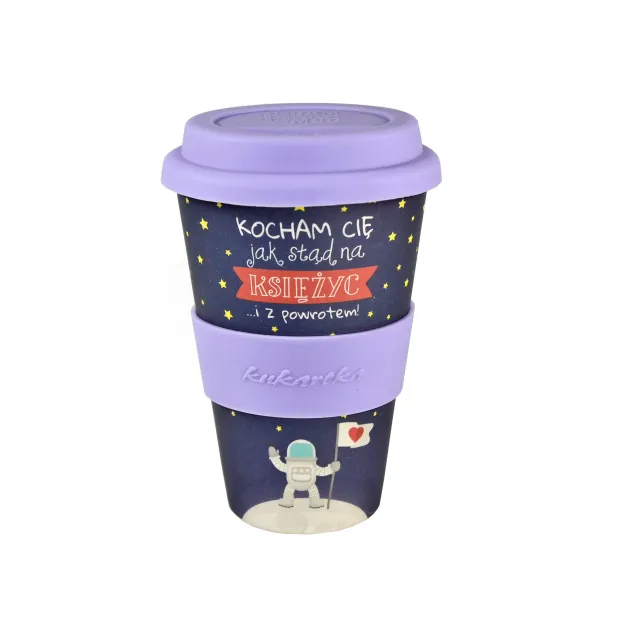 Kubek bambusowy - Kocham Cię jak stąd na księżyc... i z powrotem!