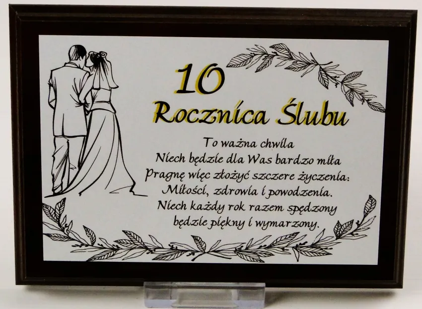 Dyplom na drewnie - 10 Rocznica Ślubu