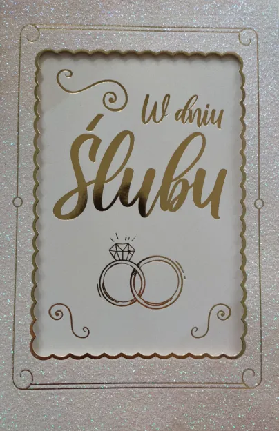 Karnet 6K - Ramka na zdjęcie - W dniu ślubu (obrączki)