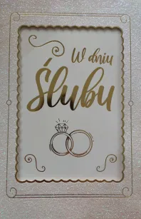 Karnet 6K - Ramka na zdjęcie - W dniu ślubu (obrączki)
