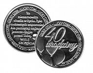 Moneta na szczęście Kukartka - 40 urodziny
