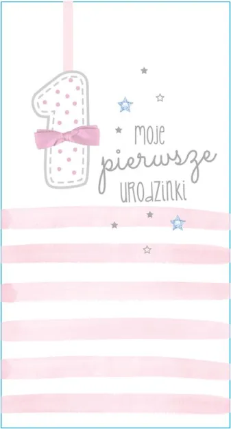 Karnet PM - 1 Moje pierwsze urodzinki (różowa)