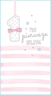 Karnet PM - 1 Moje pierwsze urodzinki (różowa)